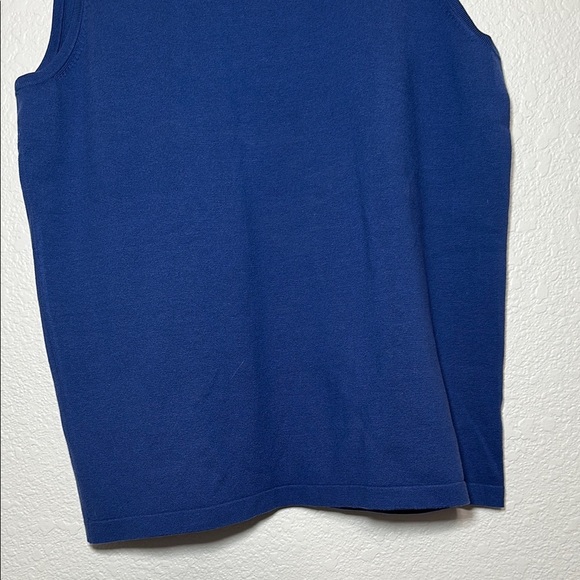 Chico's Silk Blend Sleeveless Blue Turtleneck Top 2 - Picture 3 of 8